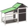 Dog Kennel Grey 143x60.5x109 cm Solid Wood Pine | Hipo Market