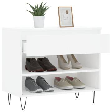 Elegant White Shoe Cabinet - 70x36x60 cm | Hipomarket