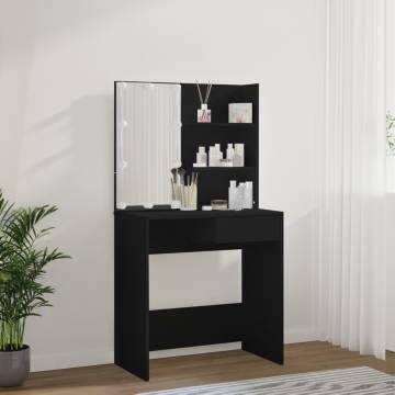 Dressing Table with LED in Black - Stylish & Functional