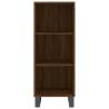 Stylish Highboard in Brown Oak - 34.5x32.5x180 cm