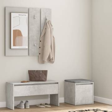 Hallway Furniture Set - Concrete Grey Engineered Wood | HipoMarket