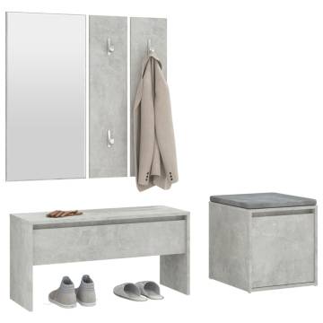 Hallway Furniture Set - Concrete Grey Engineered Wood | HipoMarket