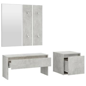 Hallway Furniture Set - Concrete Grey Engineered Wood | HipoMarket