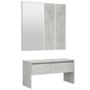 Hallway Furniture Set - Concrete Grey Engineered Wood | HipoMarket