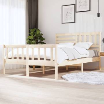 Solid Wood Bed Frame 140x200 cm | Timeless Design