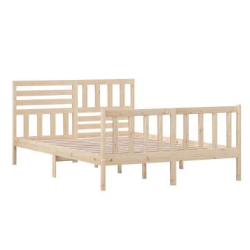 Solid Wood Bed Frame 140x200 cm | Timeless Design