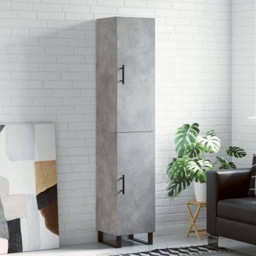 Stylish Highboard Concrete Grey | 34.5x34x180 cm | Hipomarket