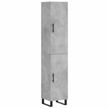 Stylish Highboard Concrete Grey | 34.5x34x180 cm | Hipomarket