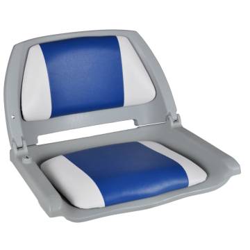 Boat Seats 2 pcs with Foldable Backrest - Blue-White Comfort