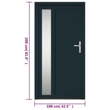 Front Door Anthracite 108x208 cm PVC - Secure & Stylish