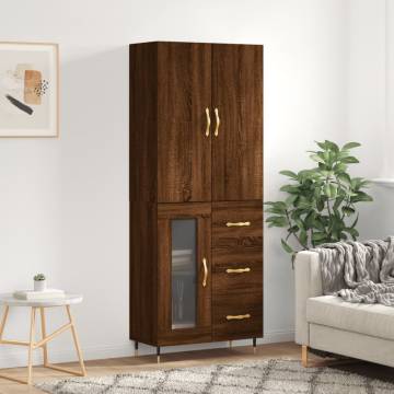 Highboard Brown Oak 69.5x34x180 cm - Stylish Storage Solution