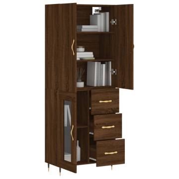 Highboard Brown Oak 69.5x34x180 cm - Stylish Storage Solution