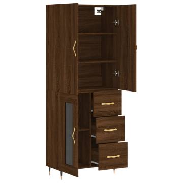 Highboard Brown Oak 69.5x34x180 cm - Stylish Storage Solution