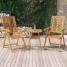 Reclining Garden Chairs - Solid Acacia Wood (2 pcs)