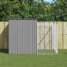 Dog House with Run Light Grey 214x253x181 cm Galvanised Steel Colour light grey Size 214 x 253 x 181 cm 