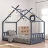 Kids Bed Frame Grey Solid Pine Wood 90x200 cm Colour grey Size 90 x 200 cm 