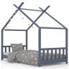 Kids Bed Frame Grey Solid Pine Wood 90x200 cm - HipoMarket