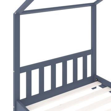 Kids Bed Frame Grey Solid Pine Wood 90x200 cm - HipoMarket