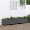 Garden Raised Bed Grey 199.5x40x39 cm - Solid Pine Wood