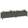 Garden Raised Bed Grey 199.5x40x39 cm - Solid Pine Wood