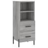 Stylish Highboard Grey Sonoma | 34.5x34x180 cm Engineered Wood