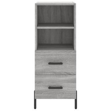 Stylish Highboard Grey Sonoma | 34.5x34x180 cm Engineered Wood