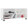 Stylish White TV Cabinet with Castors - 90x35x35 cm