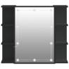 Mirror Cabinet with LED - Black, 70x16.5x60 cm | Hipo Market