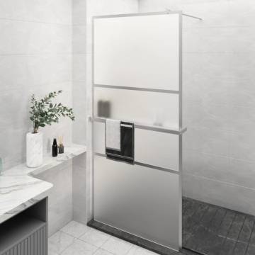 Walk-in Shower Wall with Shelf Chrome 90x195 cm | Hipomarket