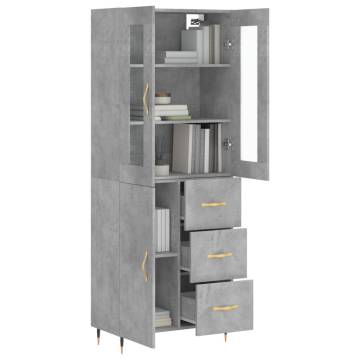 Stylish Highboard Concrete Grey - Premium Engineered Wood | HipoMarket