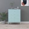 Chest of Drawers Mint 80x35x101.5 cm Steel Colour mint Quantity in Package 1 