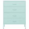 Stylish Mint Chest of Drawers - 80x35x101.5 cm Steel