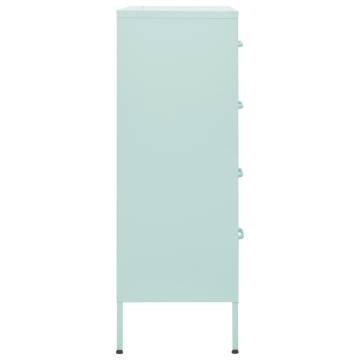 Stylish Mint Chest of Drawers - 80x35x101.5 cm Steel