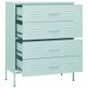 Stylish Mint Chest of Drawers - 80x35x101.5 cm Steel