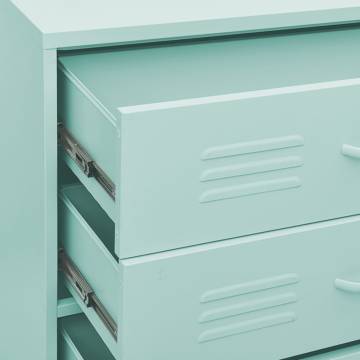 Stylish Mint Chest of Drawers - 80x35x101.5 cm Steel