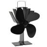 Heat Powered Stove Fan - 4 Blades Black | HipoMarket