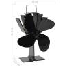 Heat Powered Stove Fan - 4 Blades Black | HipoMarket