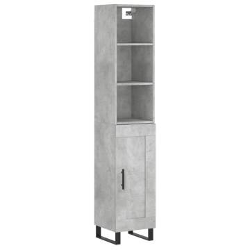 Stylish Highboard Concrete Grey - Durable Engineered Wood | HipoMarket