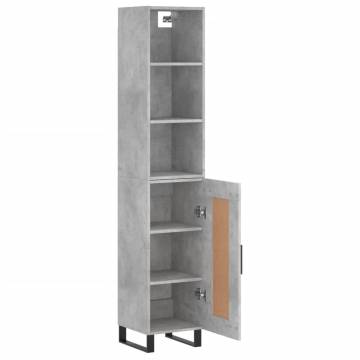 Stylish Highboard Concrete Grey - Durable Engineered Wood | HipoMarket