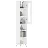 Stylish Highboard High Gloss White - 34.5x34x180 cm