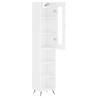 Stylish Highboard High Gloss White - 34.5x34x180 cm