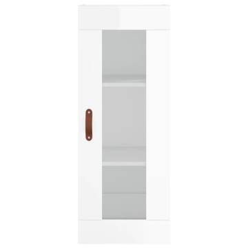 Stylish Highboard High Gloss White - 34.5x34x180 cm