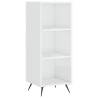 Stylish Highboard High Gloss White - 34.5x34x180 cm