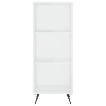 Stylish Highboard High Gloss White - 34.5x34x180 cm