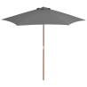 Outdoor Parasol with Wooden Pole 270 cm Anthracite Colour anthracite Quantity in Package 1 