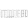 Outdoor Dog Kennel Galvanised Steel with Roof 14.52 m² Colour silver Size 660 x 220 x 180 cm Quantity in Package 1 With roof yes 