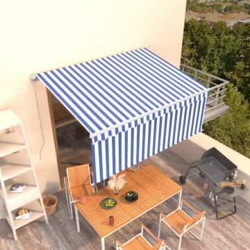 Manual Retractable Awning 3x2.5m Blue & White | Hipomarket