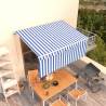 Manual Retractable Awning with Blind 3x2.5m Blue&White Colour blue and white Size 3 x 2.5 m Quantity in Package 1 