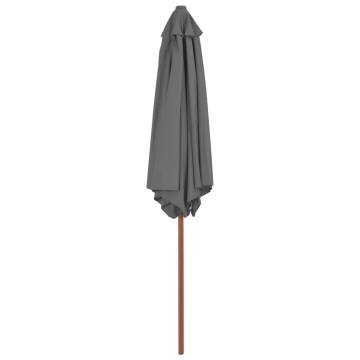 Outdoor Parasol with Wooden Pole 270 cm - Anthracite Shade