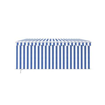 Manual Retractable Awning 3x2.5m Blue & White | Hipomarket